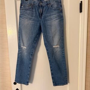 AG Adriano Goldschmied Light Blue Denim Jeans The Ex-Boyfriend Slim